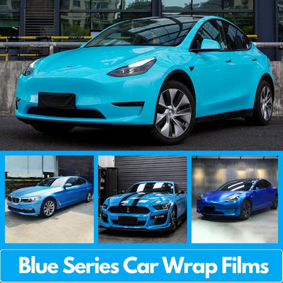 Blue Vinyl Car Wrap Film DIY Easy to Install - Car Wraps DIY