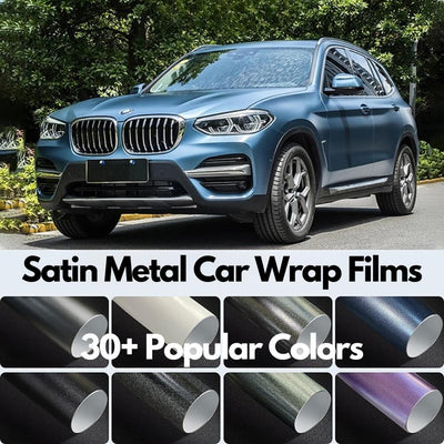 Satin Metal Car Wrap Film Vinyl DIY Easy to Install