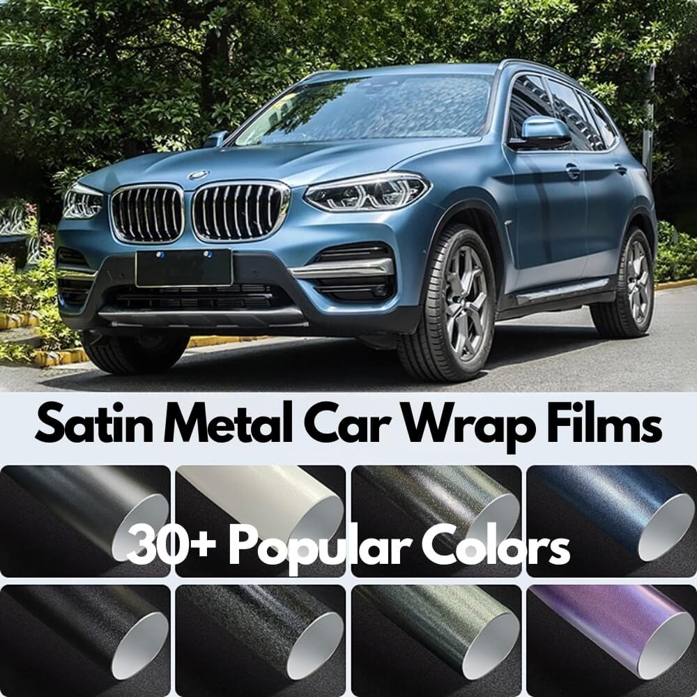 Satin Metal Car Wrap Film Vinyl DIY Easy to Install